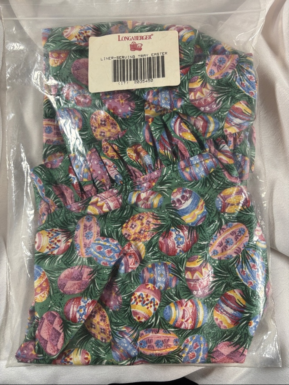 Longaberger Serving Tray Liner with Multicolored Easter Eggs